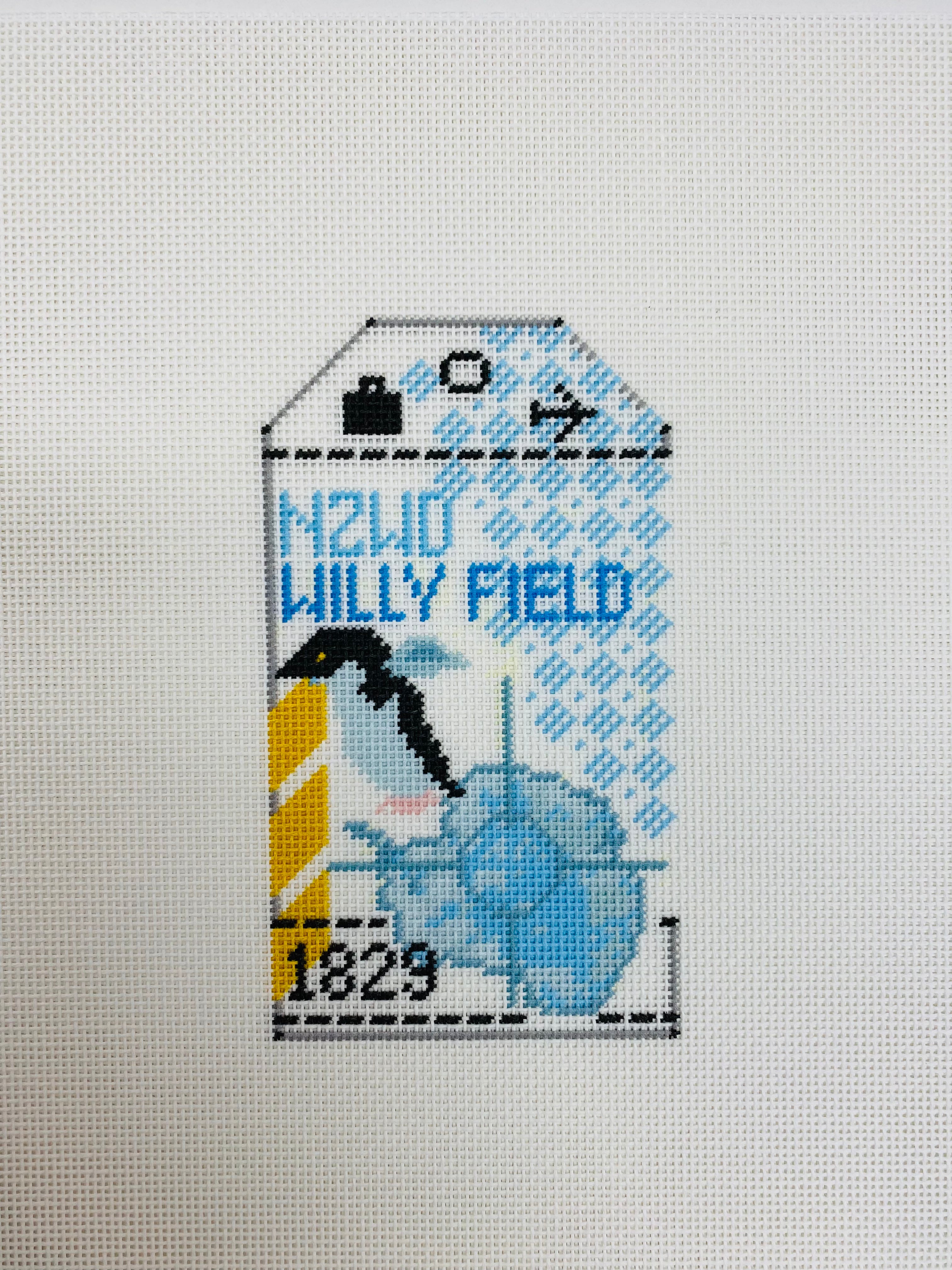 Antarctica Retro Travel Tag Stitch Printed™️ Needlepoint Canvas