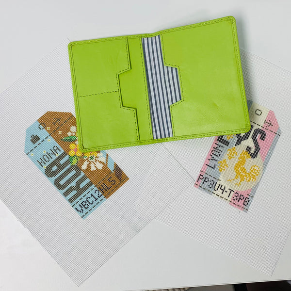 Lime Green Planet Earth Self Finishing Passport Cover