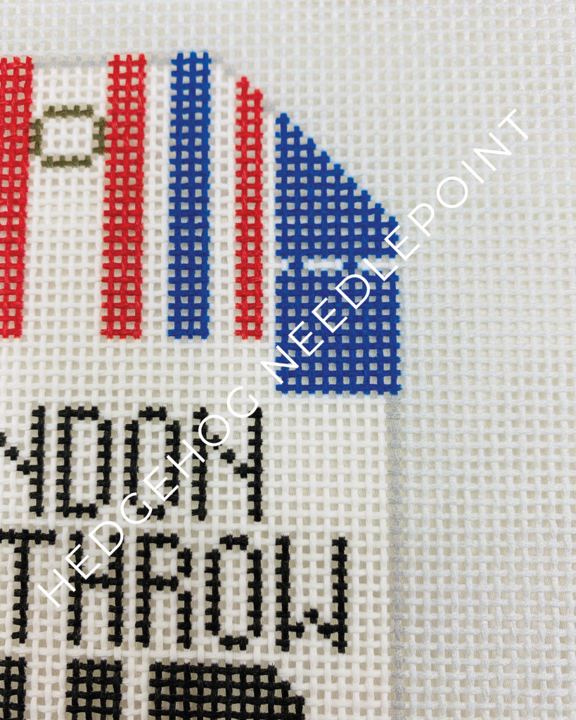 London Heathrow Retro Travel Tag Needlepoint Canvas