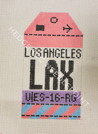 Los Angeles Retro Travel Tag Stitch Printed™️ Needlepoint Canvas