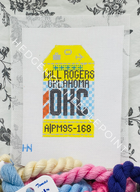 Oklahoma City Retro Travel Tag Stitch Printed™️ Needlepoint Canvas