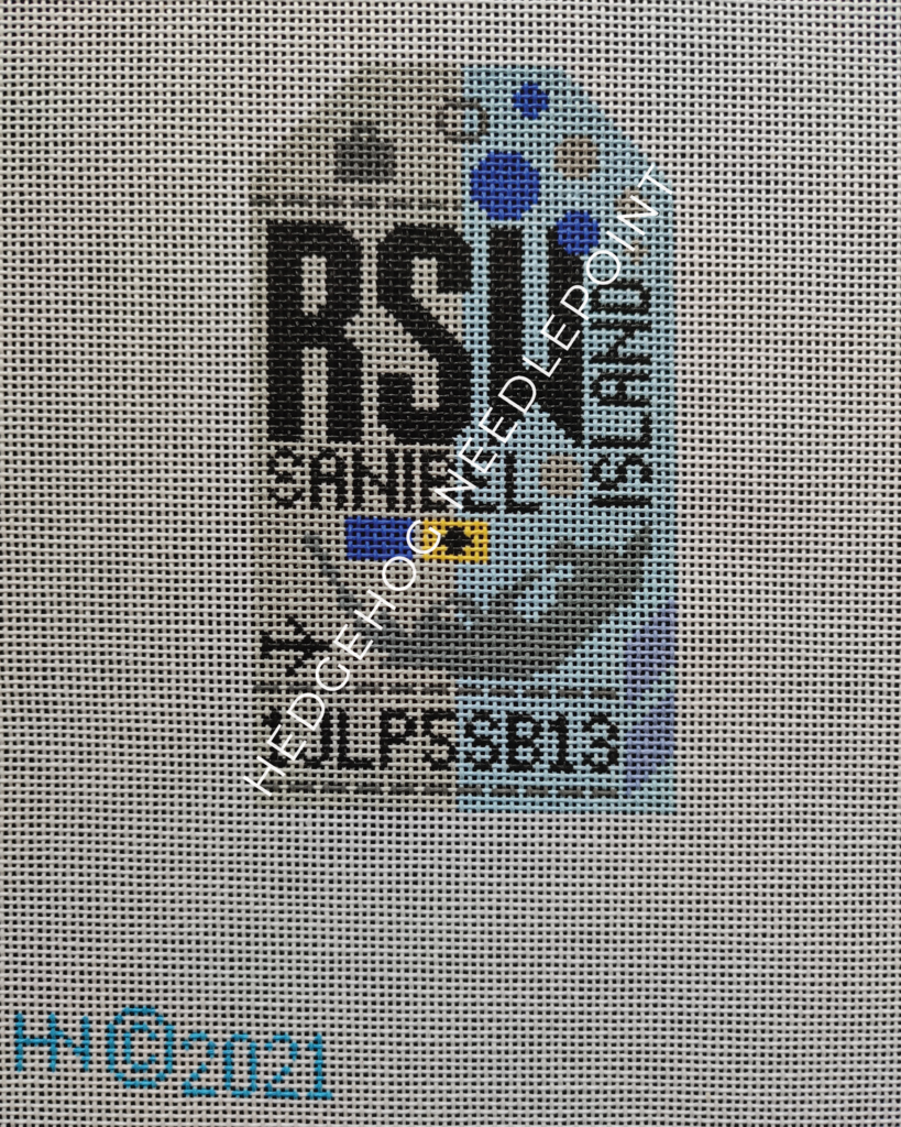 RSW Sanibel Island Retro Travel Tag Stitch Printed™️ Needlepoint Canvas