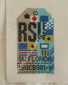 RSW Ft Myers Retro Travel Tag Stitch Printed™️ Needlepoint Canvas