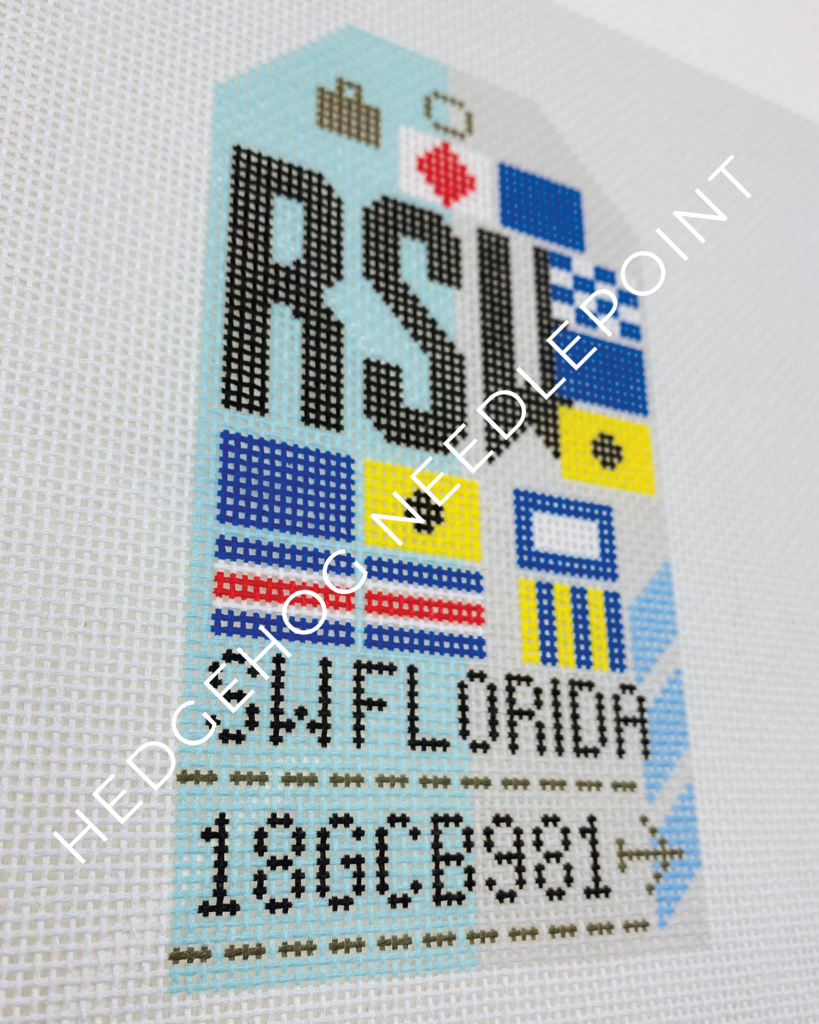 SW Florida Retro Travel Tag Needlepoint Canvas