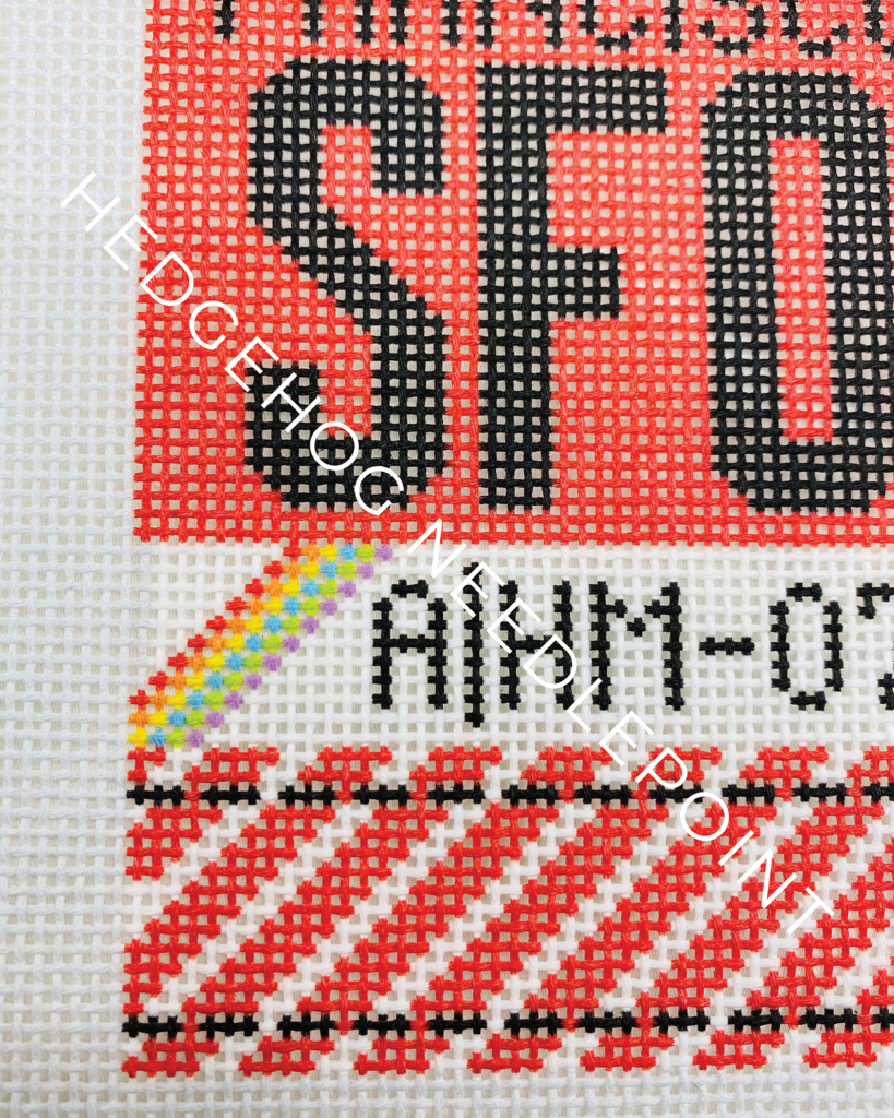 San Francisco Retro Travel Tag Needlepoint Canvas