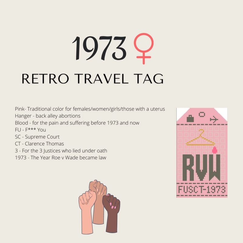 1973 Retro Travel Tag Stitch Printed™️ Needlepoint Canvas