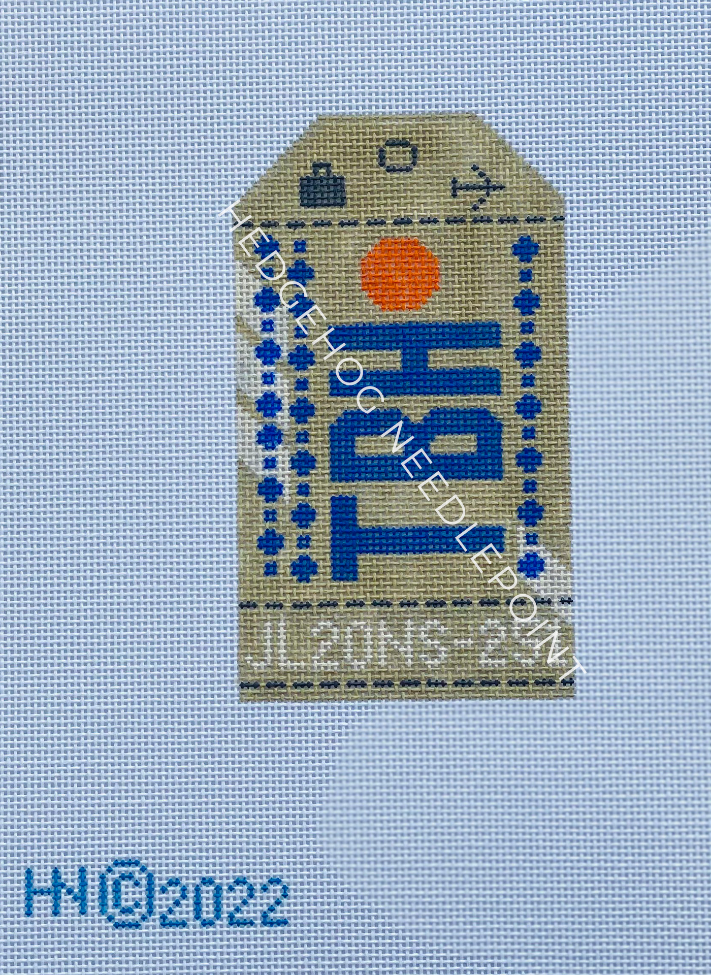 TBH Luxury Retro Travel Tag Needlepoint Canvas