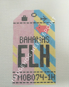 Bahamas Retro Travel Tag Stitch Printed™️ Needlepoint Canvas