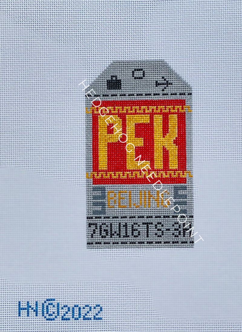 Beijing Retro Travel Tag Stitch Printed™️ Needlepoint Canvas