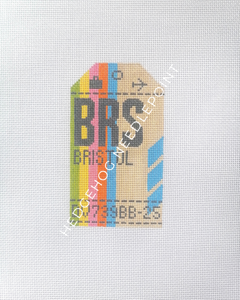 Bristol Retro Travel Tag Needlepoint Canvas