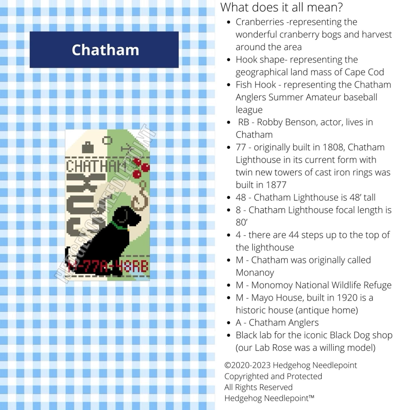 Chatham Retro Travel Tag Needlepoint Canvas