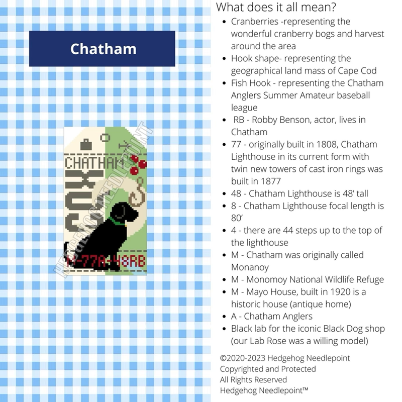 Chatham Retro Travel Tag Stitch Printed™️ Needlepoint Canvas