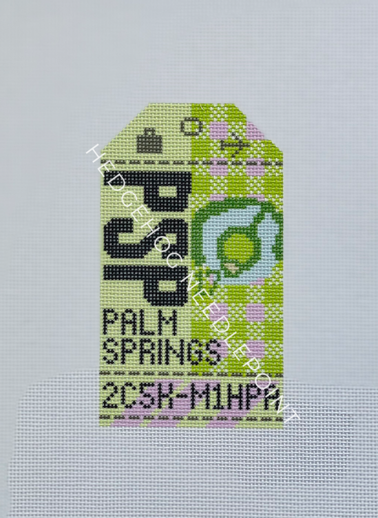 Palm Springs Retro Travel Tag Stitch Printed™️ Needlepoint Canvas