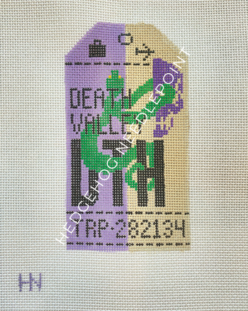 Death Valley Retro Travel Tag Stitch Printed™️ Needlepoint Canvas