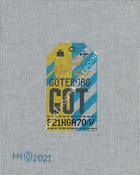 Gotteburg Retro Travel Tag Stitch Printed™️ Needlepoint Canvas