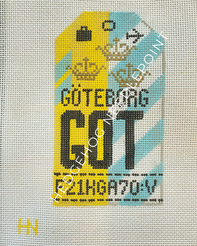 Gotteburg Retro Travel Tag Needlepoint Canvas