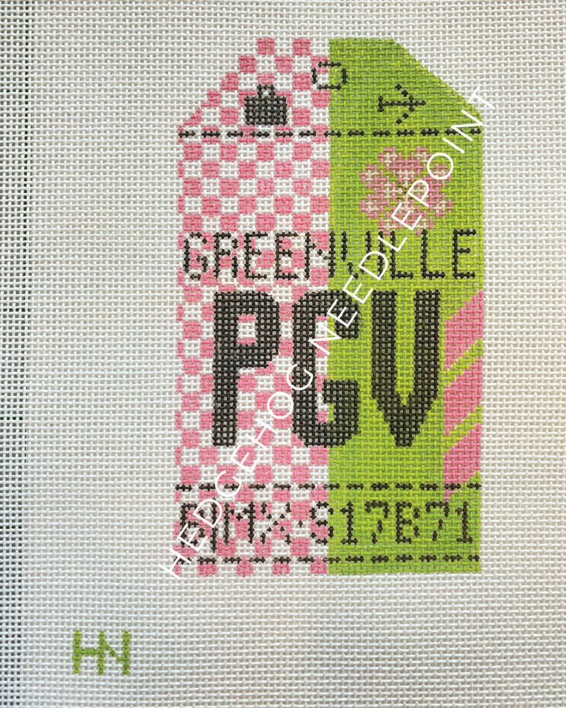 Greenville Retro Travel Tag Needlepoint Canvas