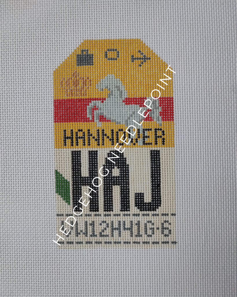 Hannover Retro Travel Tag Needlepoint Canvas