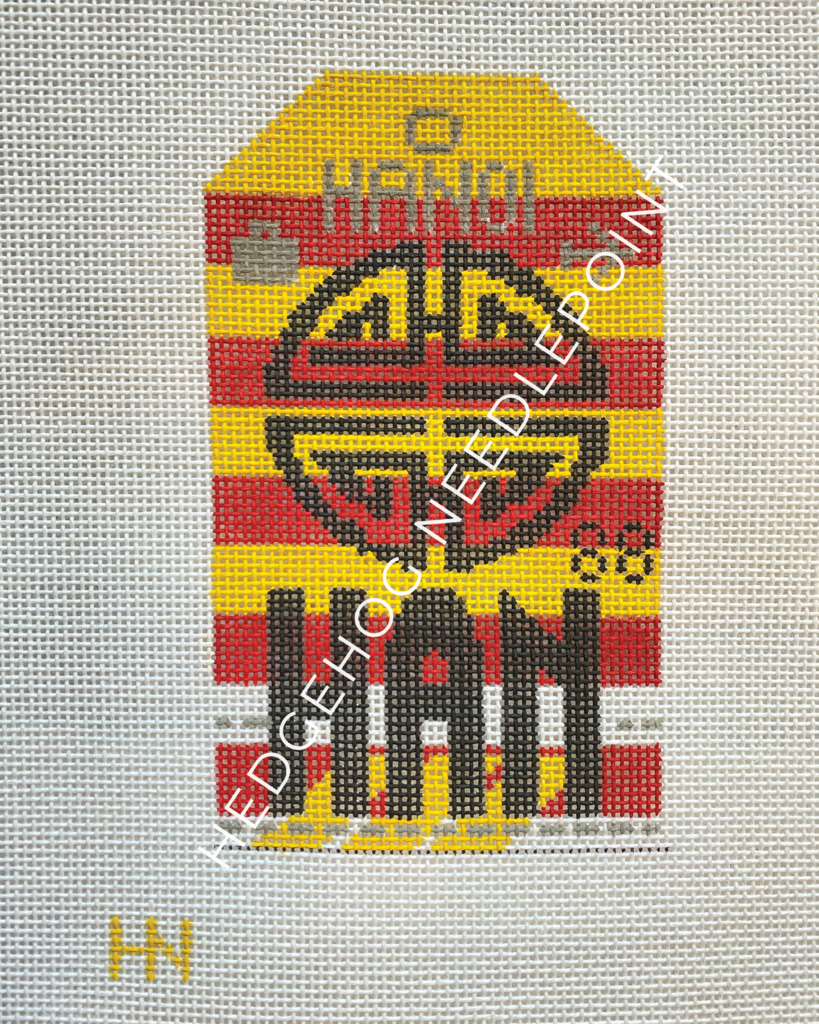 Hanoi Retro Travel Tag Needlepoint Canvas