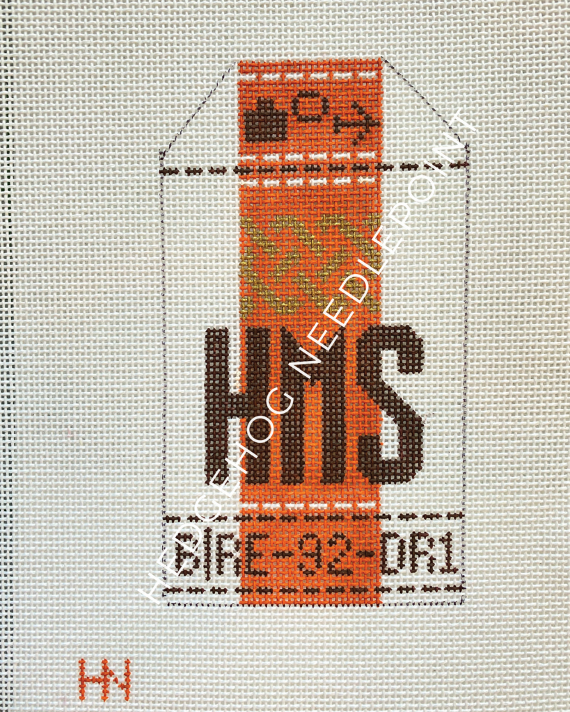 HMS Retro Travel Tag Needlepoint Canvas