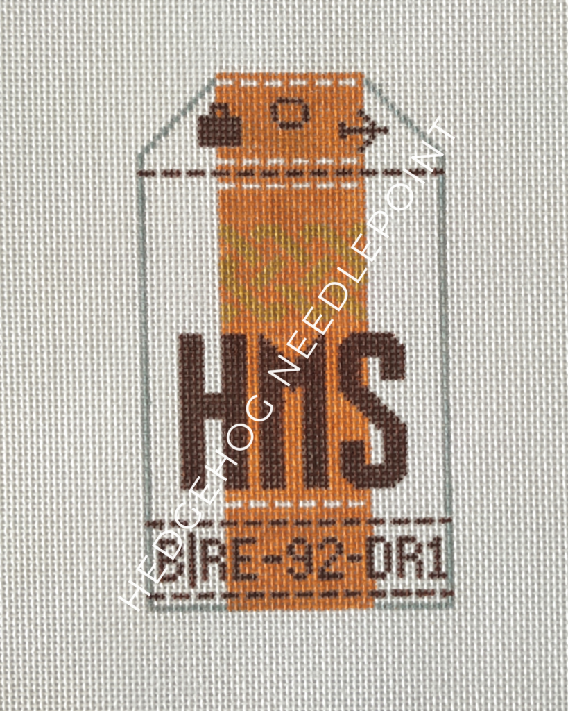 HMS Retro Travel Tag Stitch Printed™️ Needlepoint Canvas