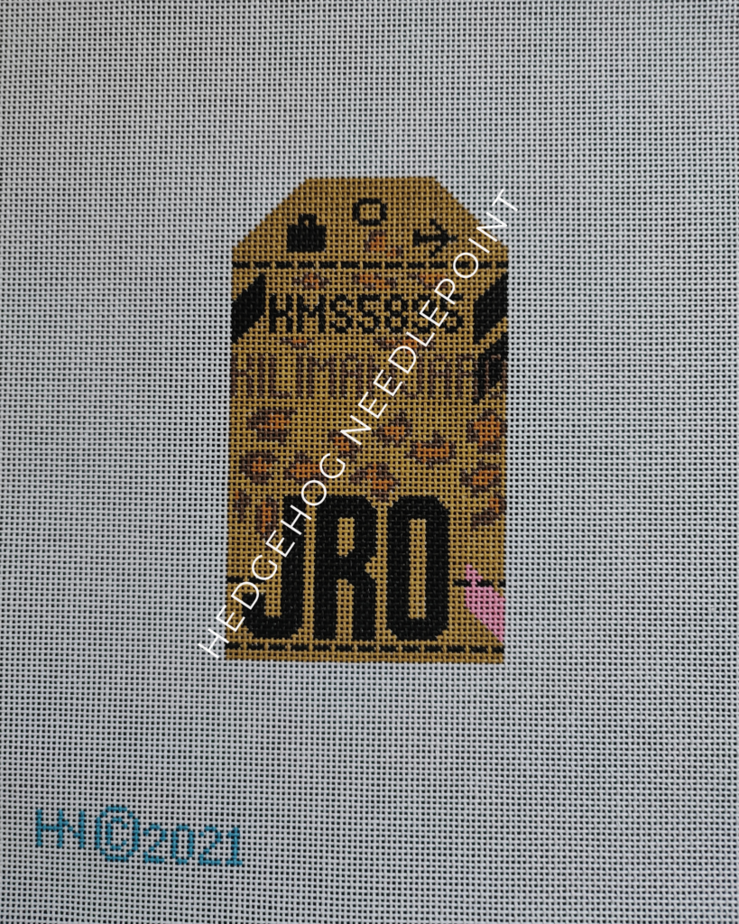 Kilimanjaro Retro Travel Tag Stitch Printed™️ Needlepoint Canvas