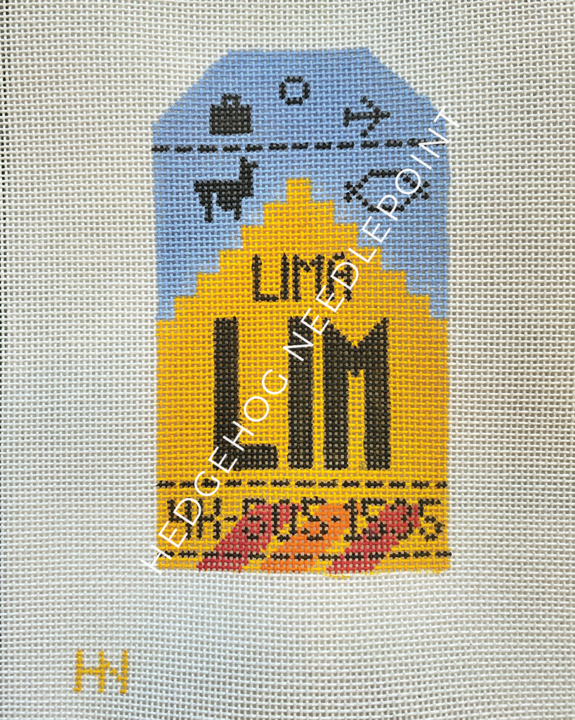 Lima Retro Travel Tag Needlepoint Canvas