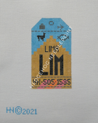 Lima Retro Travel Tag Stitch Printed™️ Needlepoint Canvas
