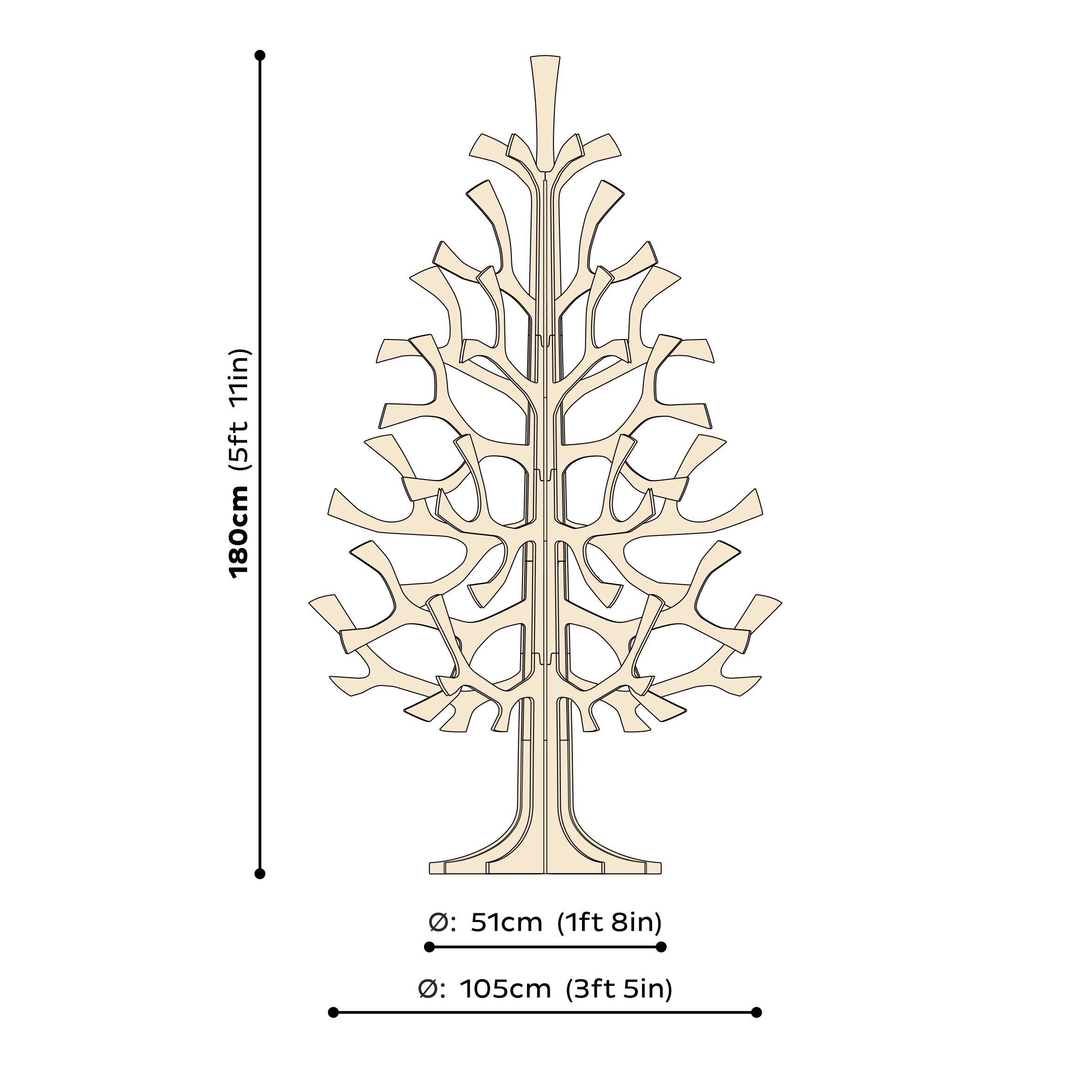 Lovi Spruce Tree Natural Wood 180cm *SPECIAL ORDER*