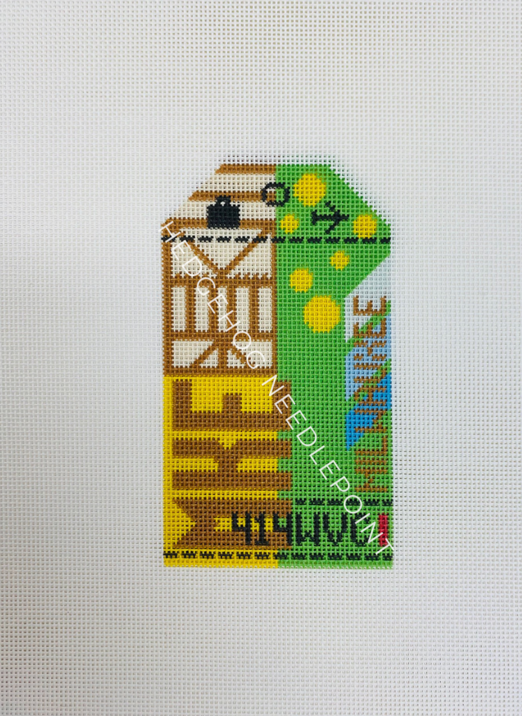 Milwaukee Retro Travel Tag Stitch Printed™️ Needlepoint Canvas