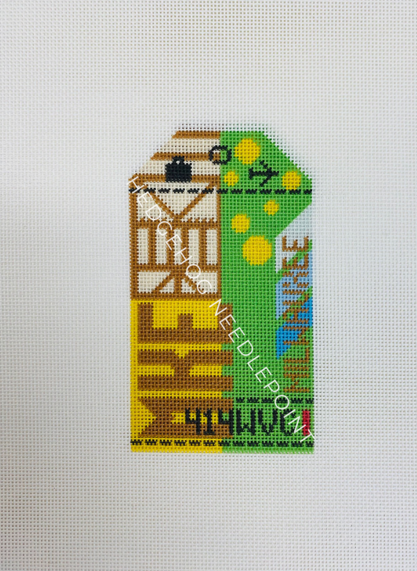 Milwaukee Retro Travel Tag Stitch Printed™️ Needlepoint Canvas