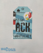 Nantucket Retro Travel Tag Stitch Printed™️ Needlepoint Canvas