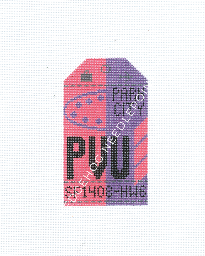 Park City Retro Travel Tag Stitch Printed™️ Needlepoint Canvas