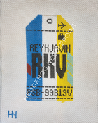 Reykjavik Retro Travel Tag Stitch Printed™️ Needlepoint Canvas