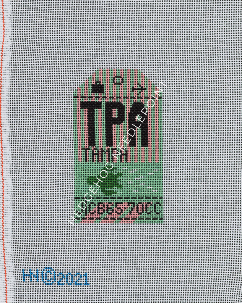 Tampa Retro Travel Tag Needlepoint Canvas