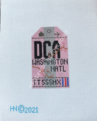 Washington DC Retro Travel Tag Stitch Printed™️ Needlepoint Canvas